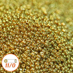 Miyuki seed beads 11/0, topaz gold luster, 10g brun