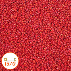 Miyuki seed beads 15/0, opaque red luster, 10g