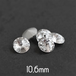 Preciosa rivoli kristaller, 10.6mm (SS47), Crystal, 2st transparent