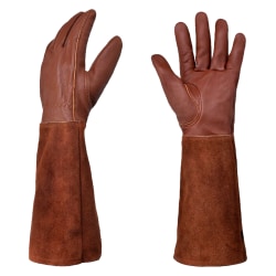 Törnbeständiga trädgårdshandskar för damer, trädgårdshandskar med långa handskar brown M