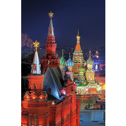 Diamond Painting Fyrkantiga Pärlor 50x70 cm 5D DIY Stad Moskva multifärg