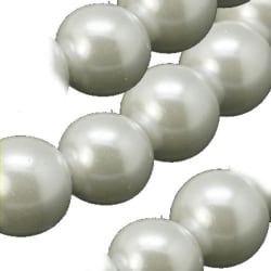 200 gräddvita akrylpärla pärlglans 6 mm