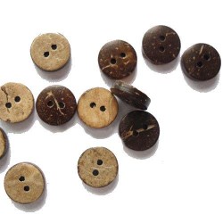 15 mm knappar i kokosnöt naturell 65 styck