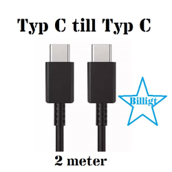 USB C till USB C Laddsladd, 2M EXTRA LÅNG 1 styck