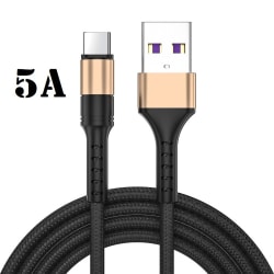 3-pack -2m - USB-C 5A "GULD" / kabel / laddsladd / snabbladdning