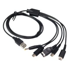 1,2 m/4ft 5 i 1 USB laddarkabel Multi Snabbladdningsanslutningskabel för GBA SP/3DS/för NDSL/WiiU/för PSP