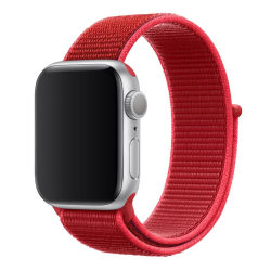 Apple Watch 38mm / 40mm / 41mm Armband Röd Nylon Svart one size