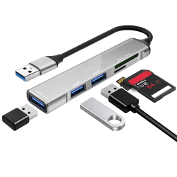 SD/Micro SD-kortläsare, 5 i 1 USB adapter med SD/TF-kortläsare