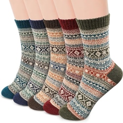 5 paria (timantin muotoisia) lämpimiä fleecevuorattuja sukkia, paksut sukat