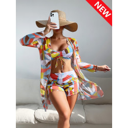 Tropical Allover Print Bikini 3pack XL