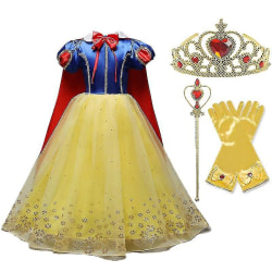 Cosplay Prinsessdräkt för flickor Barn Halloween Carnival Party Yellow 120cm