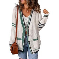 Randig Contrast Sweater Coat XL