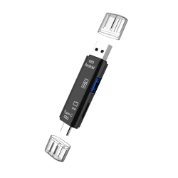 5 i 1 OTG-kortläsare Multi-in-one Micro USB TF SD-minneskort Black