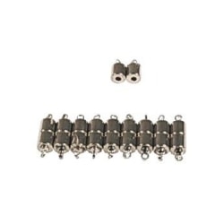 Halsbandslås magnetiska (magnetlås), 11,5 x 5,5 mm, 10/fp Silver