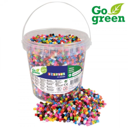 Pärlset I'm green bioplast midirörpärlor, Ø 5mm, 5000 pärlor/fp multifärg