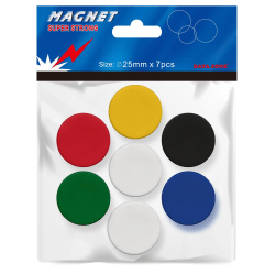 Magneter 25mm Blandade färger 7/fp multifärg