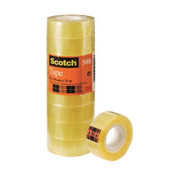 Kontorstejp Scotch 508 33m x 19mm gultejp 8/fp Transparent