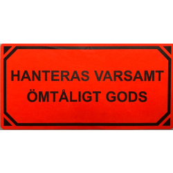 50 st Hanteras varsamt/Ömtåligt gods-etiketter, emballageetikett Röd
