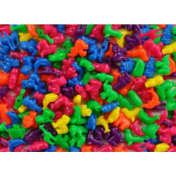 Plastpärlor, Djur med stora hål 250/fp multifärg