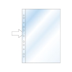 Plastficka A4, 0,06mm Öppen ryggsida (öppen vänsterkant) 100/fp Transparent