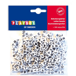 Plastpärlor Bokstäver A-Z (ej ÅÄÖ), fyrkantiga, 6,5mm, 300/fp multifärg