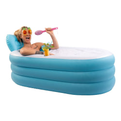 Uppblåsbart badkar för vuxna (portabel & stabil) Blå
