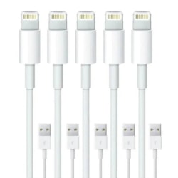 5-pack Lightning lader iPhone 12/11 / Max / XS / X / 8/7/6 / SE White