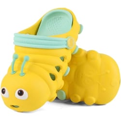 Bekväma små barnträskor Mjuka toddler Baby Roliga Caterpillar-designade Trädgårdsträskor Skor för flickor Pojkar, gul