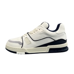 Head lager läder tränare små vita skor herr och dam skor sport casual board skor Dark Blue & White 43