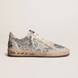 GOLDEN GOOSE GGDB Old Star Dirty Shoes Dam Paljetter Silver 1 40
