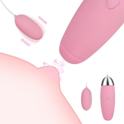 USB Laddad Dildo Vibrator Klitoris Stimulator Sex Shop Tunga Oral Slick Vibrator Sexleksaker för par Double Jump Egg Pink