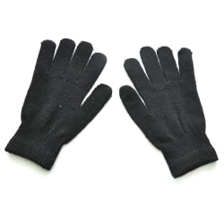 1Par Unisex Black Full Finger Fingerless Handskar för kvinnor och Black