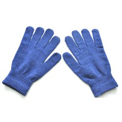 1Par Unisex Black Full Finger Fingerless Handskar för kvinnor och Sky blue