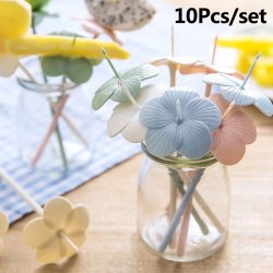 10st Blomformad Fruktgaffel Dekor Minikaka Lunch Bento Acce 1set/10pcs