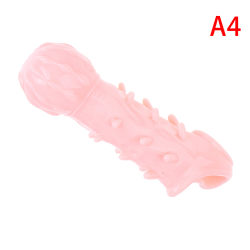 Mjuk manlig kondom Återanvändbar penisförlängare ärmförstorare A4