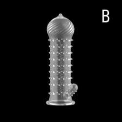 Silikon Penis Case Covers Förläng Fördröjning Finger Cock Ring Set B