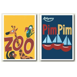 2-pack Posters ZOO och PimPim Vit one size