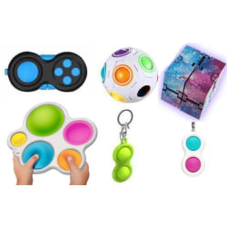 PRO set - 6 pack Fidget Toys Set för barn och vuxna NYHET multifärg one size