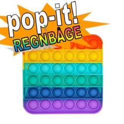 Pop It Fidget Toy Original  - Regnbåge Fyrkantig - CE Godkänd