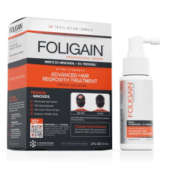 New FOLIGAIN Advanced Hair Regrowth For Men Minoxidil % + Trioxi