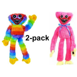 2-pack Regnbåge/Rosa Poppy Playtime huggy wuggy gosedjur 40CM multifärg