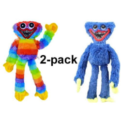 2-pack Regnbåge/Blå Poppy Playtime huggy wuggy gosedjur 40CM multifärg