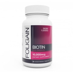 Foligain Biotin Hair Booster 10,000mcg Körsbärssmak 60 tabletter