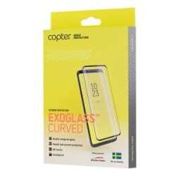 Copter Exoglass Curved Frame Black Edge Skärmskydd för Galaxy S1 Transparent