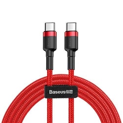 Baseus Cafule USB-C till USB-C, QC 3.0, USB-C PD, 3A 1 m - Röd Röd