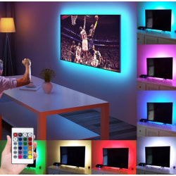 LED-slinga för Bakgrundsbelysning till TV  eller datorskärm - 3m multifärg