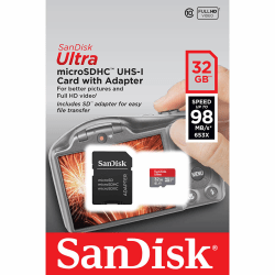 SANDISK 32GB Minneskort MicroSDHC Ultra 98Mb/S Uhs-I Adapt