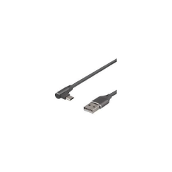 Vinklad USB-A till USBC 1m - grå