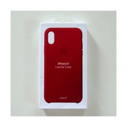 Apple läderskal till iPhone X i Röd färg