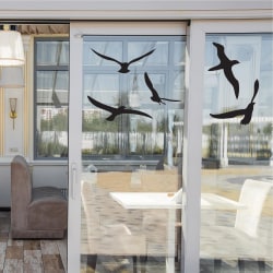 Fönsterdekor flygande fåglar, insynsskydd svarta
